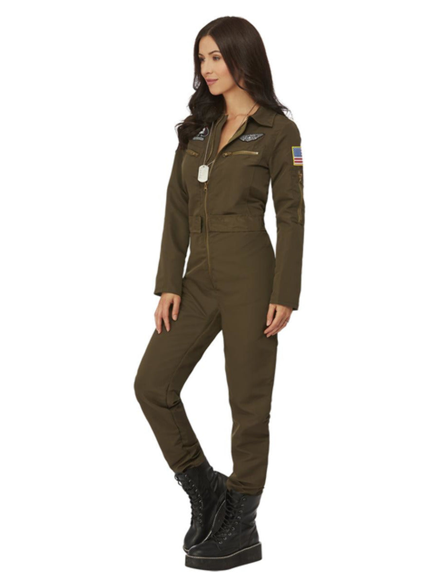 Top Gun Maverick Ladies Aviator Costume Green WHOLESALE Side