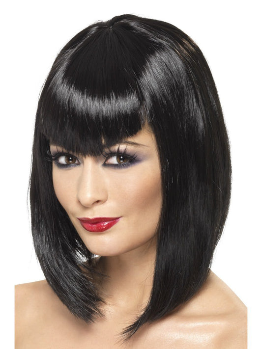 Vamp Wig, Black, Short with Fringe Wholesale